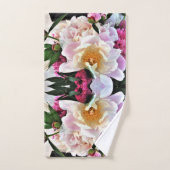 Ensemble de serviettes de bain - pivoines rose et (Serviette à main)