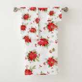 Ensemble de serviettes de bain Poinsettias (En situation)