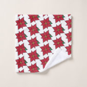 Ensemble de serviettes de bain Poinsettias de Noël (Gant de toilette)