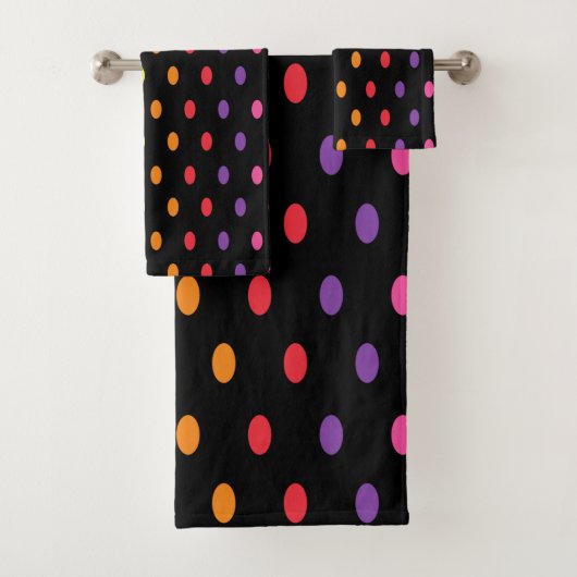 Ensemble de serviettes de bain Polka multicolore (En situation)