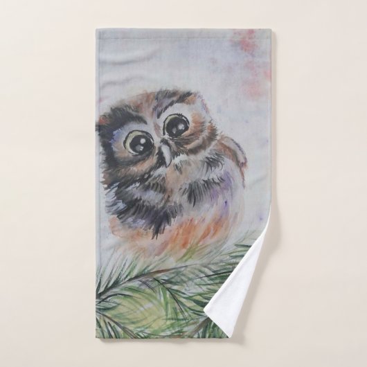 Ensemble de serviettes de bain pour bébé hibou (Serviette à main)