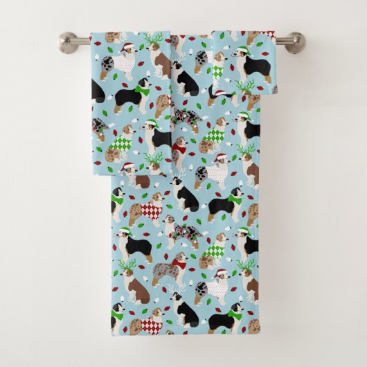 Ensemble de serviettes de bain pour berger austral (En situation)