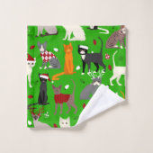 Ensemble de serviettes de bain pour chats de Noël (Gant de toilette)
