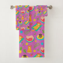 Ensemble de serviettes de bain pour chats d'été tr