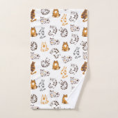 Ensemble de serviettes de bain pour chats détendus (Serviette à main)