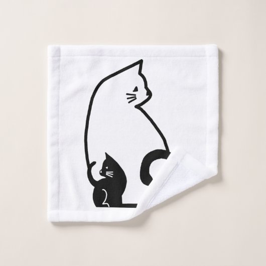Ensemble de serviettes de bain pour chats noirs et (Gant de toilette)