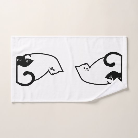 Ensemble de serviettes de bain pour chats noirs et (Serviette à main)