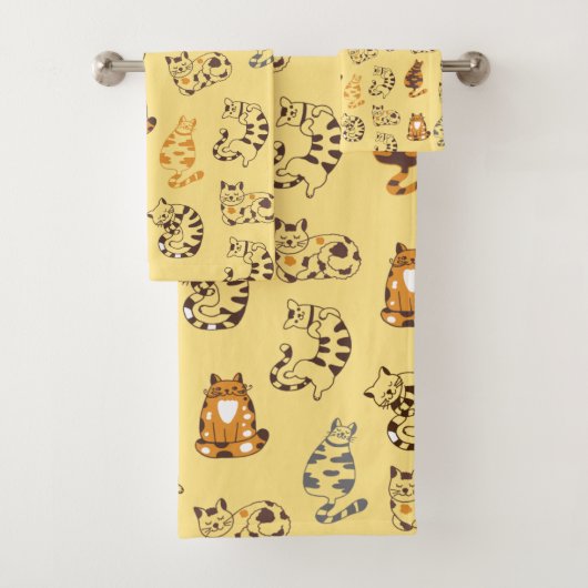 Ensemble de serviettes de bain pour chats paresseu (En situation)