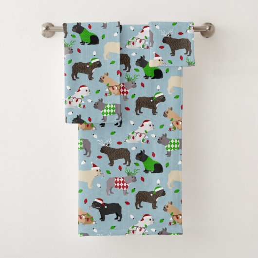 Ensemble de serviettes de bain pour chien de taure (En situation)