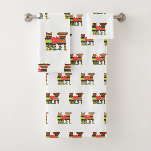 Ensemble de serviettes de bain pour chien et chat  (En situation)