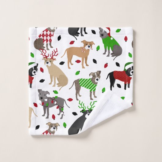 Ensemble de serviettes de bain pour chiens Pitbull (Gant de toilette)