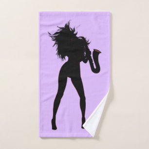 Ensemble de serviettes de bain pour femme saxophon