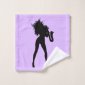Ensemble de serviettes de bain pour femme saxophon (Gant de toilette)