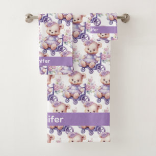 Ensemble de serviettes de bain pour fille Ourson e