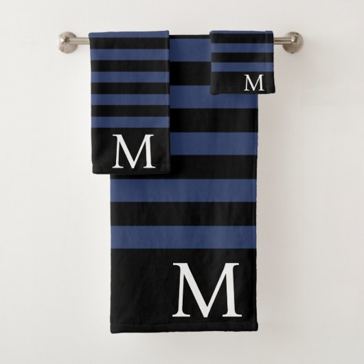 Ensemble de serviettes de bain pour hommes à monog (En situation)