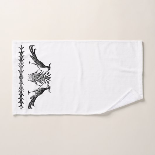 Ensemble de serviettes de bain pour oiseaux noirs  (Serviette à main)