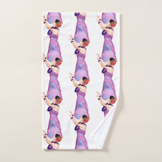 Ensemble de serviettes de bain pourpre Hawaiian Hu (Serviette à main)