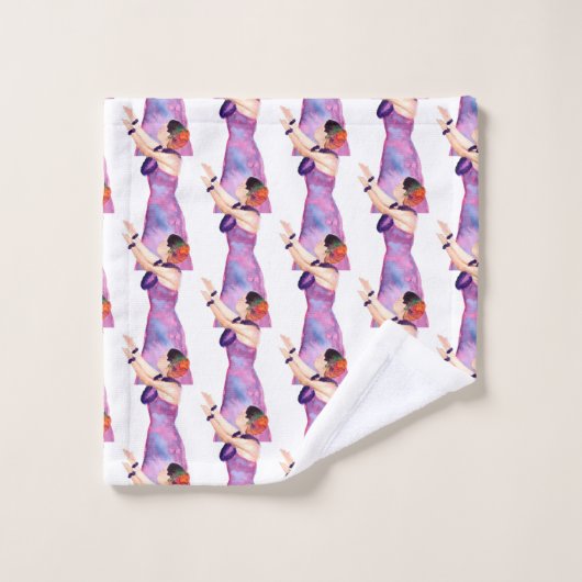 Ensemble de serviettes de bain pourpre Hawaiian Hu (Gant de toilette)