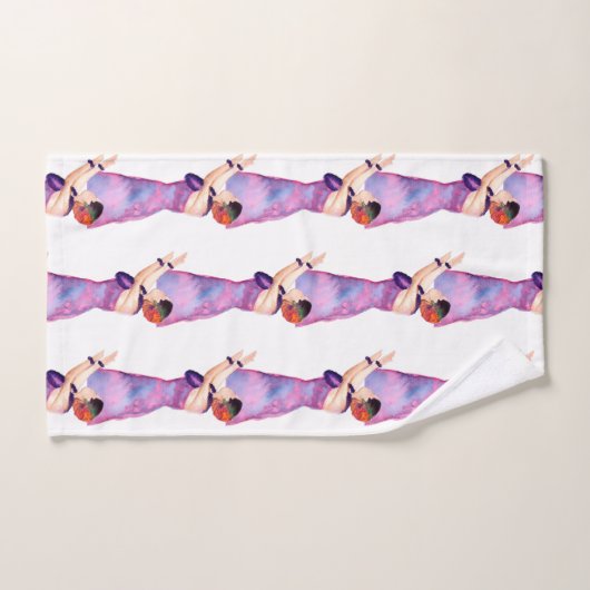 Ensemble de serviettes de bain pourpre Hawaiian Hu (Serviette à main)