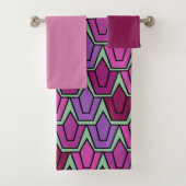 Ensemble de serviettes de bain pourpre Tulip Field (En situation)