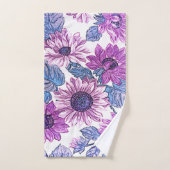 Ensemble de serviettes de bain Purple and Blue Flo (Serviette à main)