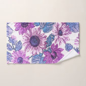 Ensemble de serviettes de bain Purple and Blue Flo (Serviette à main)