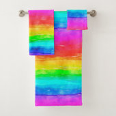 Ensemble de serviettes de bain Rainbow Watercolor (En situation)