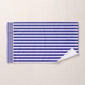 Ensemble de serviettes de bain rayées bleu blanc (Serviette à main)