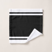 Ensemble de serviettes de bain rayées noir et blan (Gant de toilette)