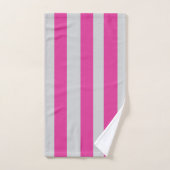 Ensemble de serviettes de bain rayées rose et gris (Serviette à main)