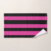 Ensemble de serviettes de bain rayées rose et noir (Serviette à main)