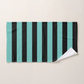 Ensemble de serviettes de bain rayées sarcelle et  (Serviette à main)