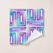 ensemble de serviettes de bain rectangulaires géom (Gant de toilette)