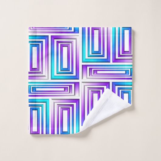 ensemble de serviettes de bain rectangulaires géom (Gant de toilette)