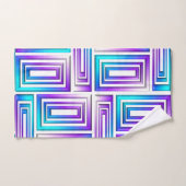 ensemble de serviettes de bain rectangulaires géom (Serviette à main)