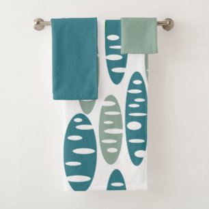 Ensemble de serviettes de bain Retro Blue Holey Ov