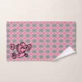 Ensemble de serviettes de bain rétro rose caniche (Serviette à main)