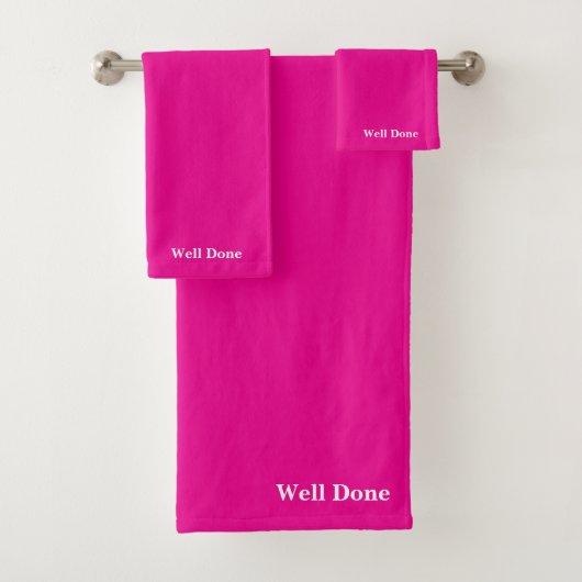 Ensemble De Serviettes De Bain Rose Chaud Bien Fai (En situation)