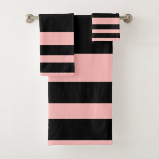 Ensemble de serviettes de bain rose et noir
