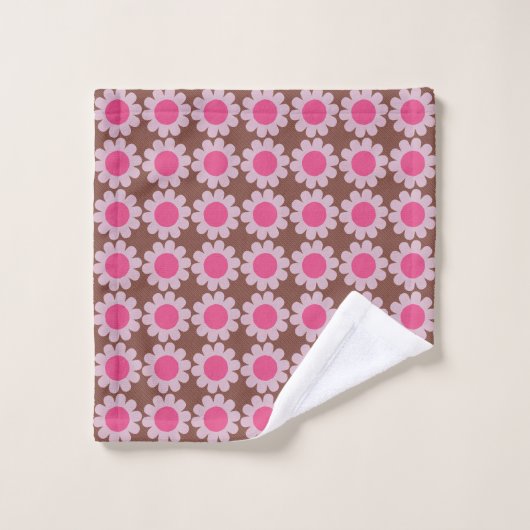 Ensemble de serviettes de bain rose marron super (Gant de toilette)