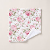 Ensemble de serviettes de bain Rose Pâle et feuill (Gant de toilette)