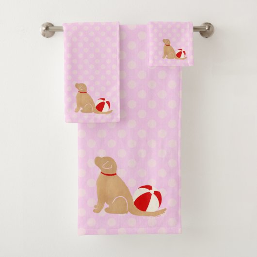 Ensemble de serviettes de bain roses pour chiens d (En situation)