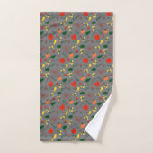 ensemble de serviettes de bain rouge blanc vert fl (Serviette à main)