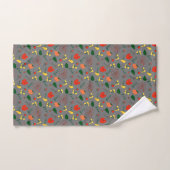 ensemble de serviettes de bain rouge blanc vert fl (Serviette à main)