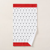 Ensemble de serviettes de bain rouges et blanches (Serviette à main)
