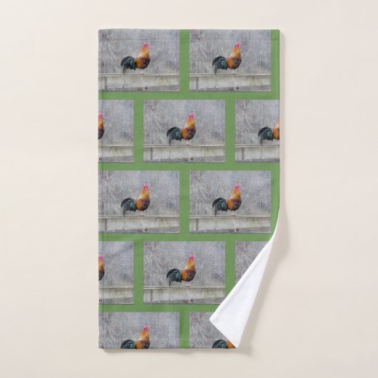 Ensemble de serviettes de bain rustique de coq (Serviette à main)