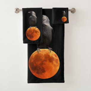 Ensemble de serviettes de bain sang rouge lune et