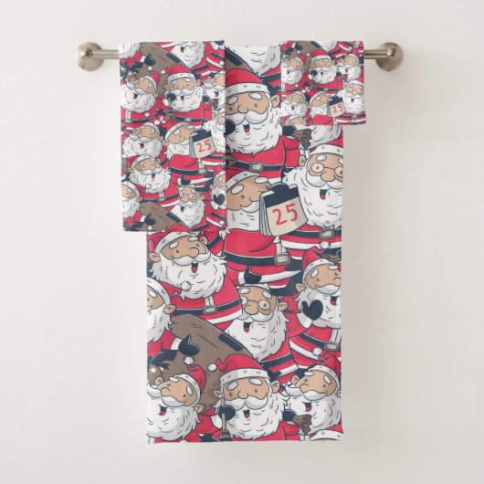 Ensemble de serviettes de bain Santa Claus (En situation)