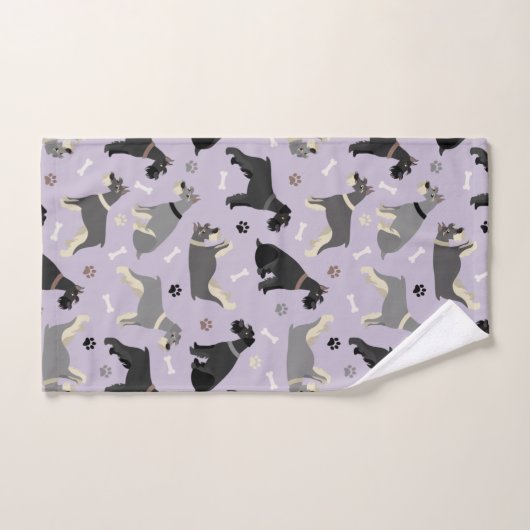 Ensemble de serviettes de bain Schnauzer Paws et B (Serviette à main)
