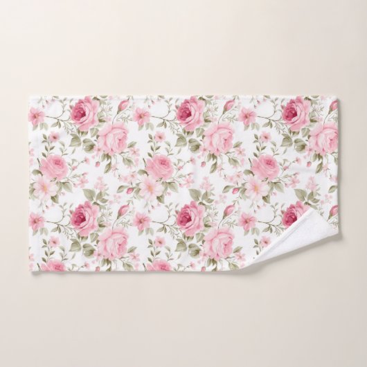 Ensemble de serviettes de bain Shabby Chic aux ros (Serviette à main)